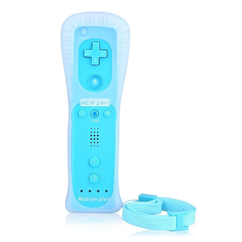 2 in 1 Wireless Gamepad Remote Controller per Nintendo Wii Built-in Motion Plus con Il Nunchuck per Joystick Video gioco Accessorio: Option2-SkyBlue