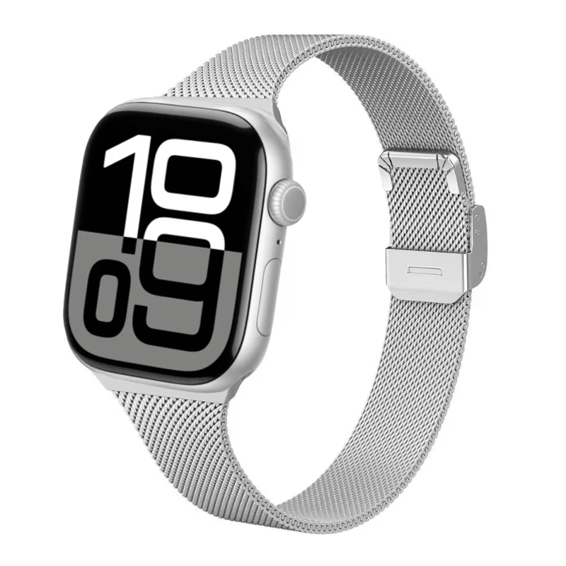 Slanke metalen horlogeband voor Apple Watch 10 42 mm 46 mm 9 8 7 41 mm 45 mm 6 5 4 SE 40 mm 44 mm Milanese polsband voor Iwatch Ultra 49 mm: Red black / 14mm