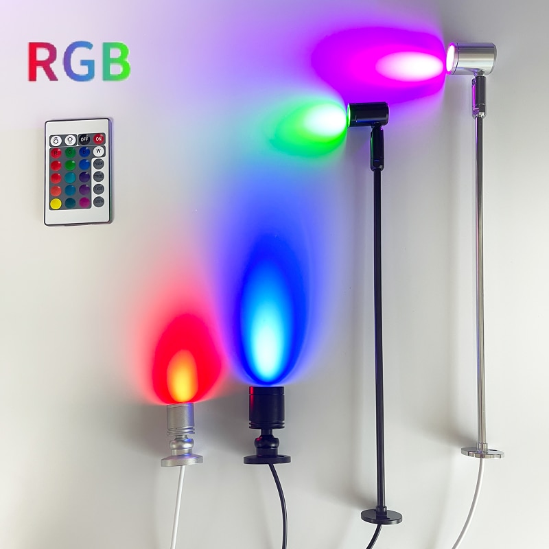 Etrnled usb led rgb spotlight mini downlight teto controle remoto pode ser escurecido luz do ponto armário de jóias vitrine lâmpada contador