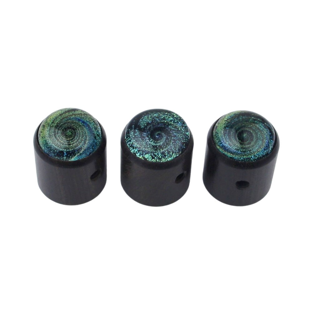 GUYKER Ebenholz Potentiometer Knopf sternenklar Himmel Oberfläche Innen Durchmesser 6MM für Gitarre Bass Zubehör: 3 Stck