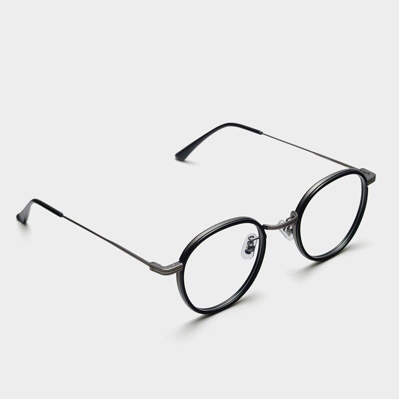 GM Round glasses women men Optical Frames GENTLE yeti Retro Eyeglasses Prescription glasses for Men Women: Black gun