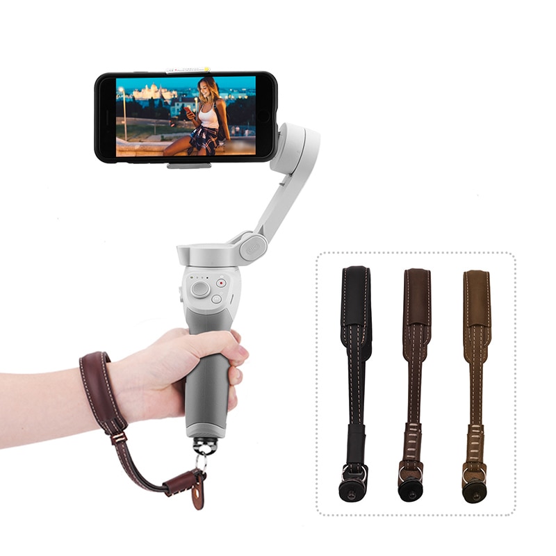 Dragonne en PU avec vis de 1/4 pouces, pour DJI OM 4 OSMO Mobile 2 3 stabilisateur de cardan portable, accessoires