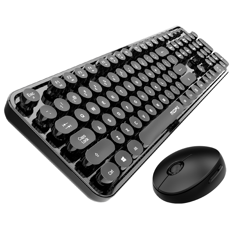 Mofi Wireless Keyboard and Ergonomic Mouse Set Pink Mechanical 104 Keys Gaming Backlight Keyboard For PC Laptop Computer Gamer: black