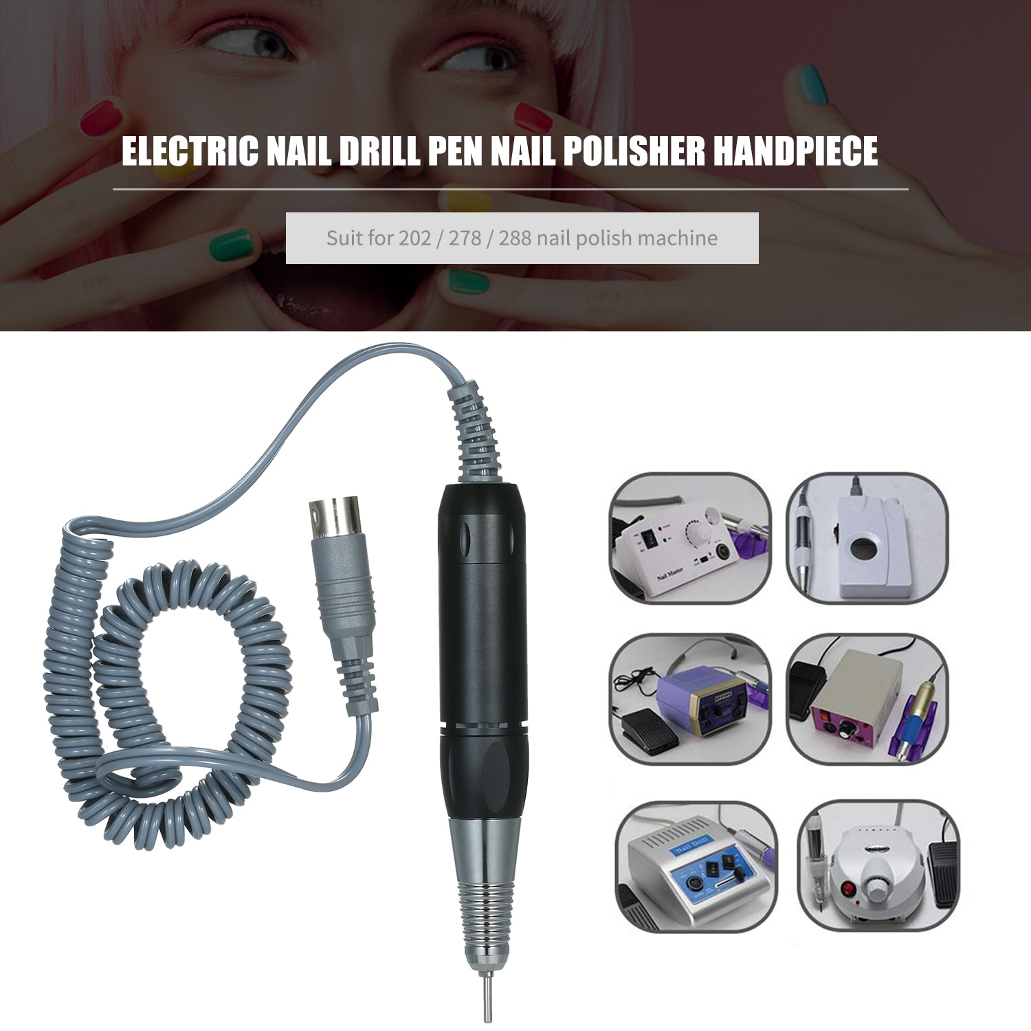 Professionele Elektrische Nail Art Boor Pen Handvat Bestand Polish Grind Machine Handstuk Manicure Pedicure Tool Nail Art Accessoires