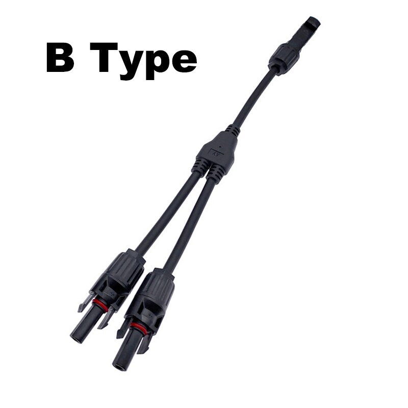 Solar connector photovoltaic Panel Adaptor Y branch plug 1 to 2 Parallel connection of battery plate assembly: B Type