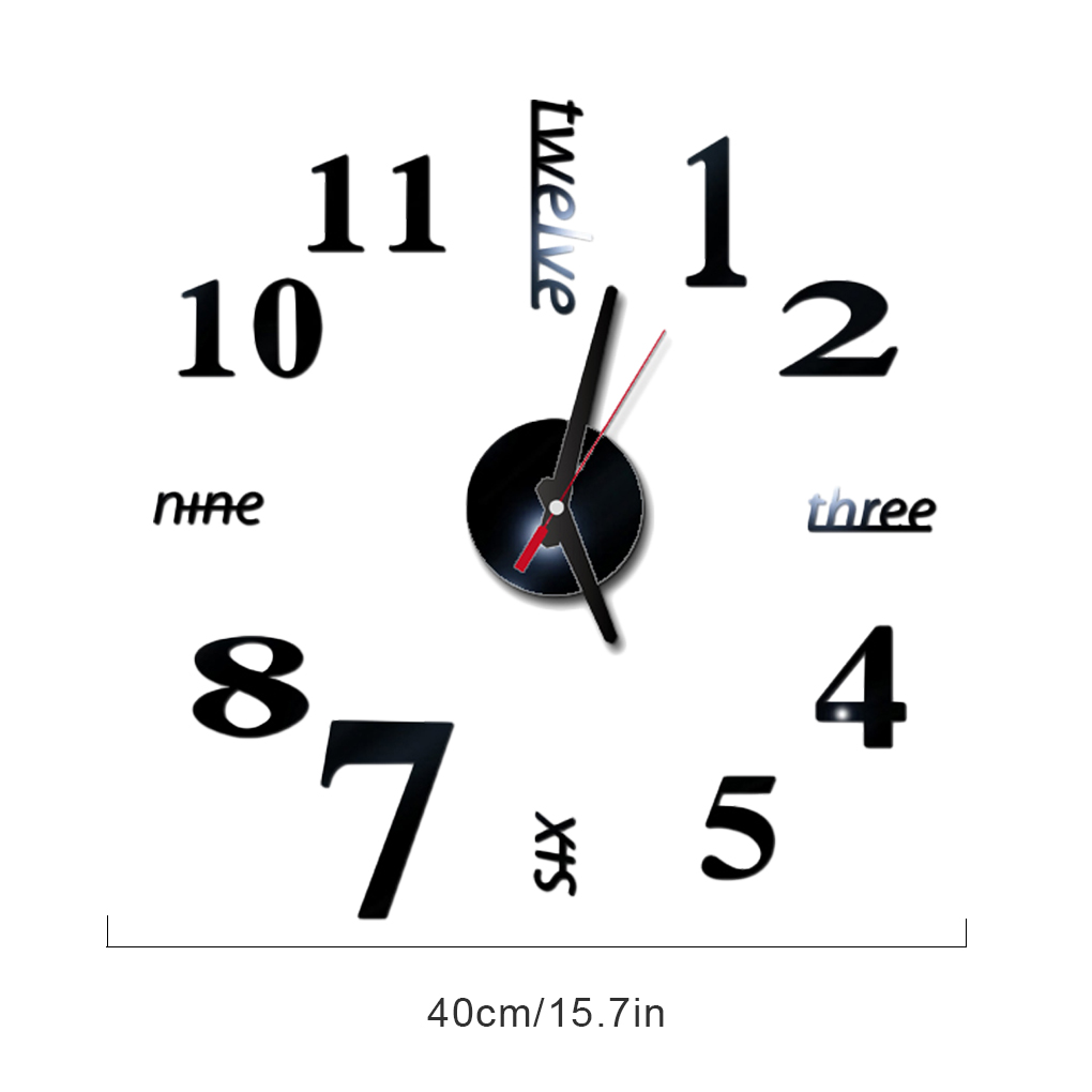 3D Wall Clock Mirror Wall Stickers Removable Self-Adhesive Art Decal Wall Clocks Home Decor