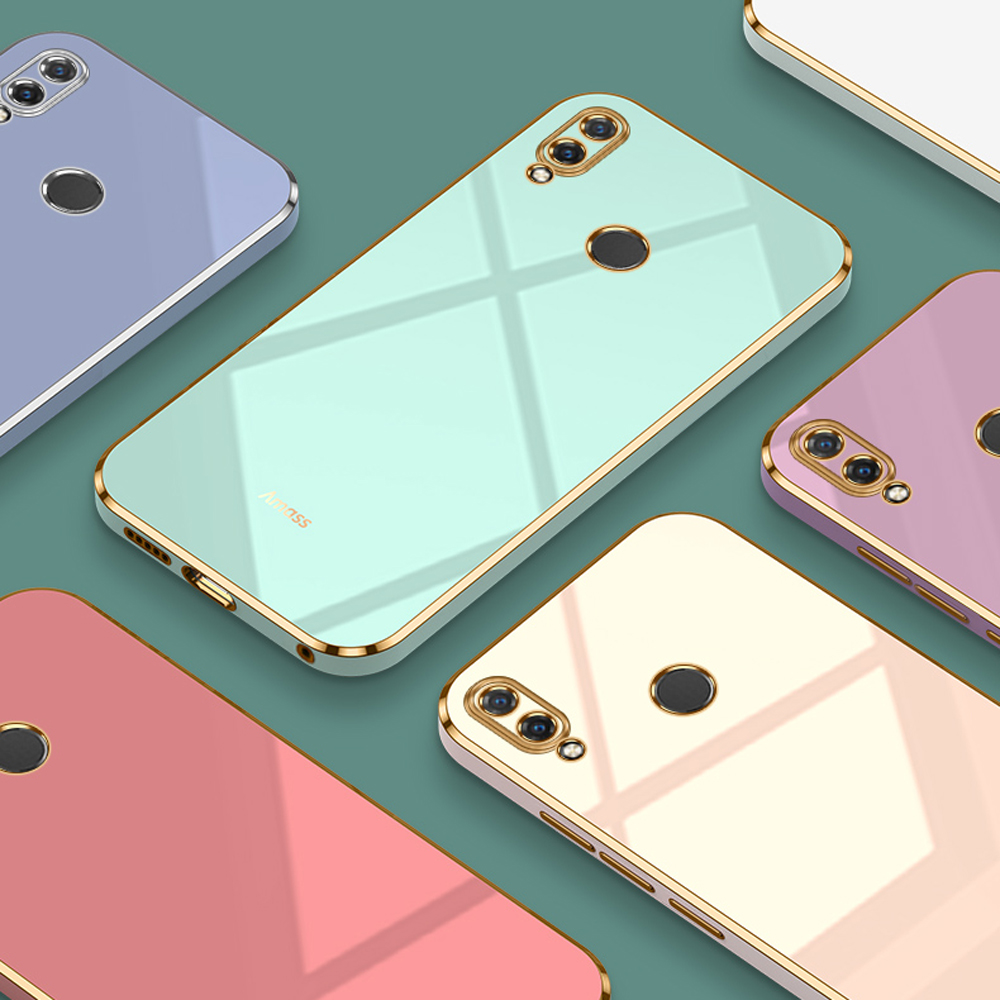 Luxus-hülle für huawei nova 3i 3 quadratisch, plattiert -lx1 stoßfest -lx1 weiche silikonrückseite, nova 3 schutzhülle