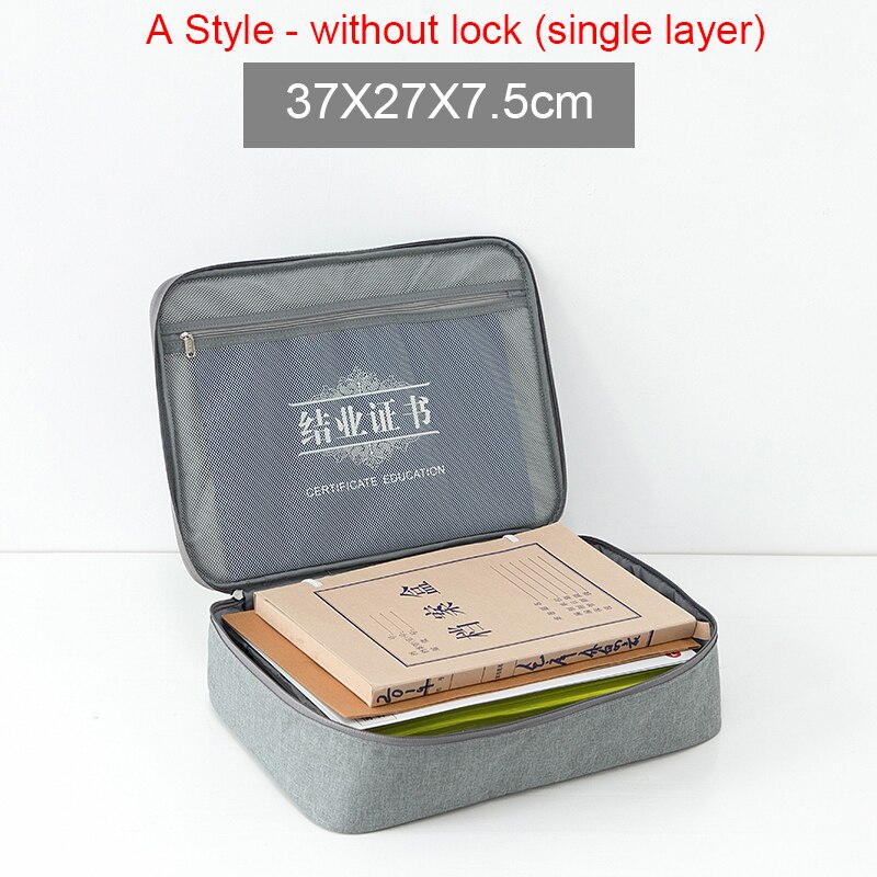 Bolsa de tickets para documentos de viaje, organizador de archivos de gran capacidad para certificados, uso doméstico para viajes, para almacenar artículos importantes, caja de almacenamiento: A gray