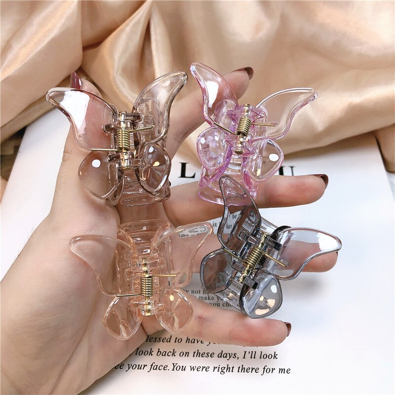 Barrettes à cheveux en acrylique pour femmes, 1 pièce, pince à cheveux papillon, ornement, épingles à cheveux claires colorées, accessoires de pour femmes et filles