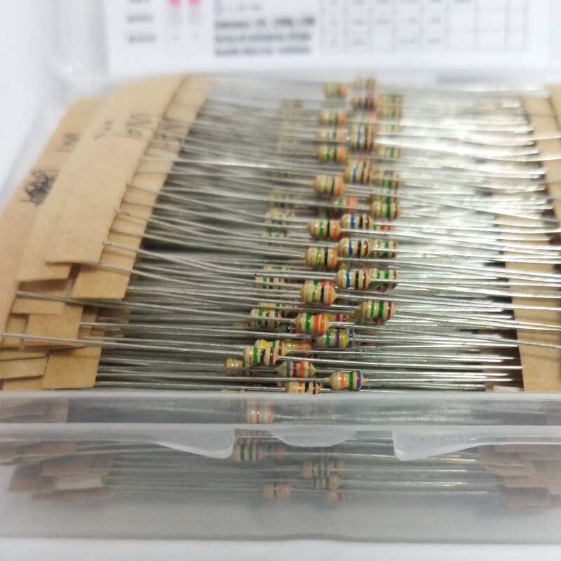 1/8W 5% 640Pcs 64 Waarden 1R - 10MR 0.125W Carbon Film Weerstand Diverse Kit Set