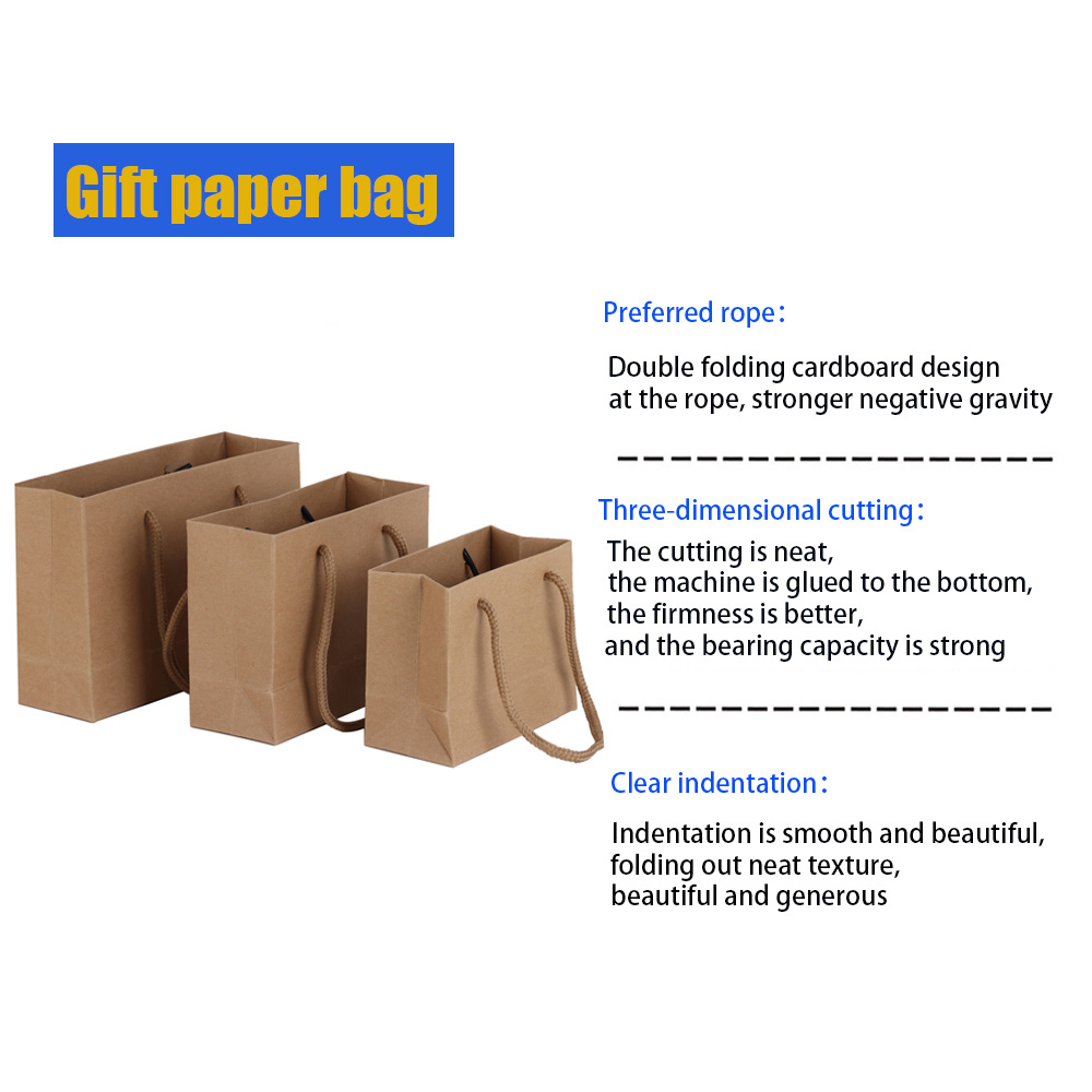 10 Stück einfache tragbare Geschenktüte Hardpaper Tasche Schmuck Verpackung Papiertüte Geschäft Geschenktüte