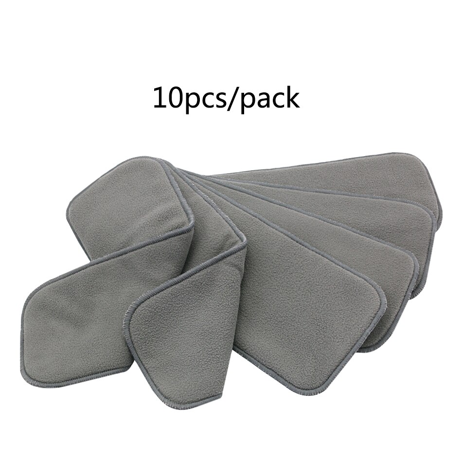 Elinfant 10 / Pcs Baby Nappies Reusable Diaper Inserts 2 + 2 Layers Bamboo Charcoal Cloth Diaper 35 * 13.5cm for Baby: Default Title