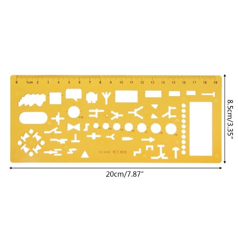 XRHYY Flow Chart Symbol Drafting Template Ruler Stencil Measuring Tool Student School Product Kit Lab&amp;Scientific Supplies: 4360