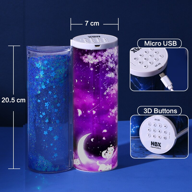 NBX zamek elektroniczny kod piórnik hasło piórnik Anime stacjonarne ruchome piaski pudełko na długopis robić przyborów szkolnych chłopiec dziewczyny prezent: NBX-m-23