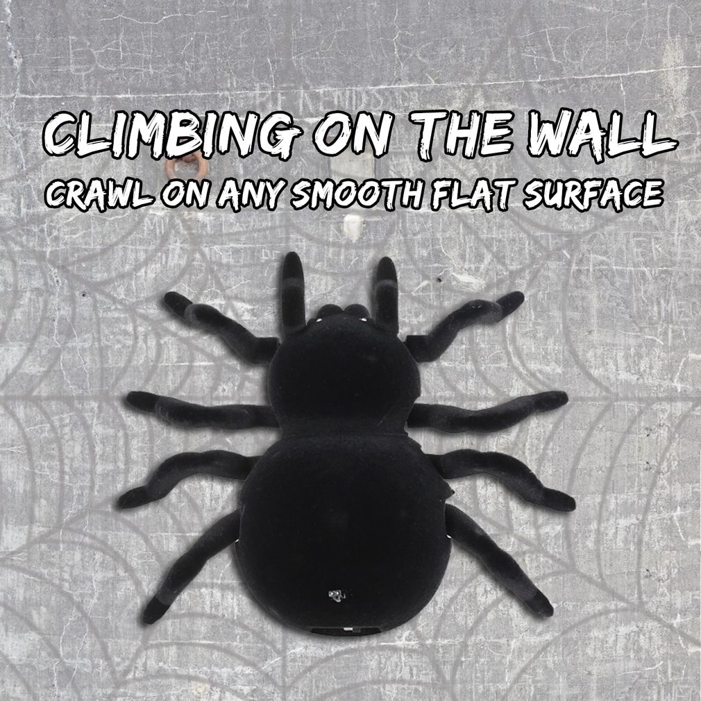 Infrared Remote Control Wall Climbing Realistic Spider RC Prank Insect Joke Scary Trick Toy Halloween Party RC Spider Toys