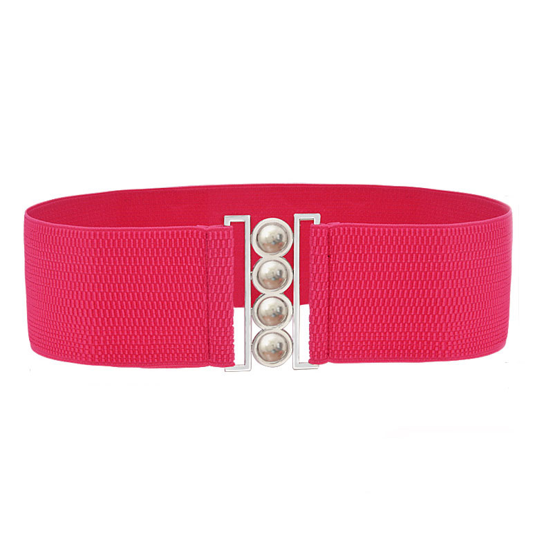Curele elastice late elastice de lux pentru femei rochie cu cataramă metalică argintie curea din țesătură corset feminin accesorii de îmbrăcăminte: Trandafir roșu