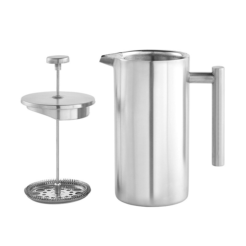 Isoleret cafe pot presse rustfrit stål kaffe te filter maker stempel kande caffetiere 350ml med en filterkurv