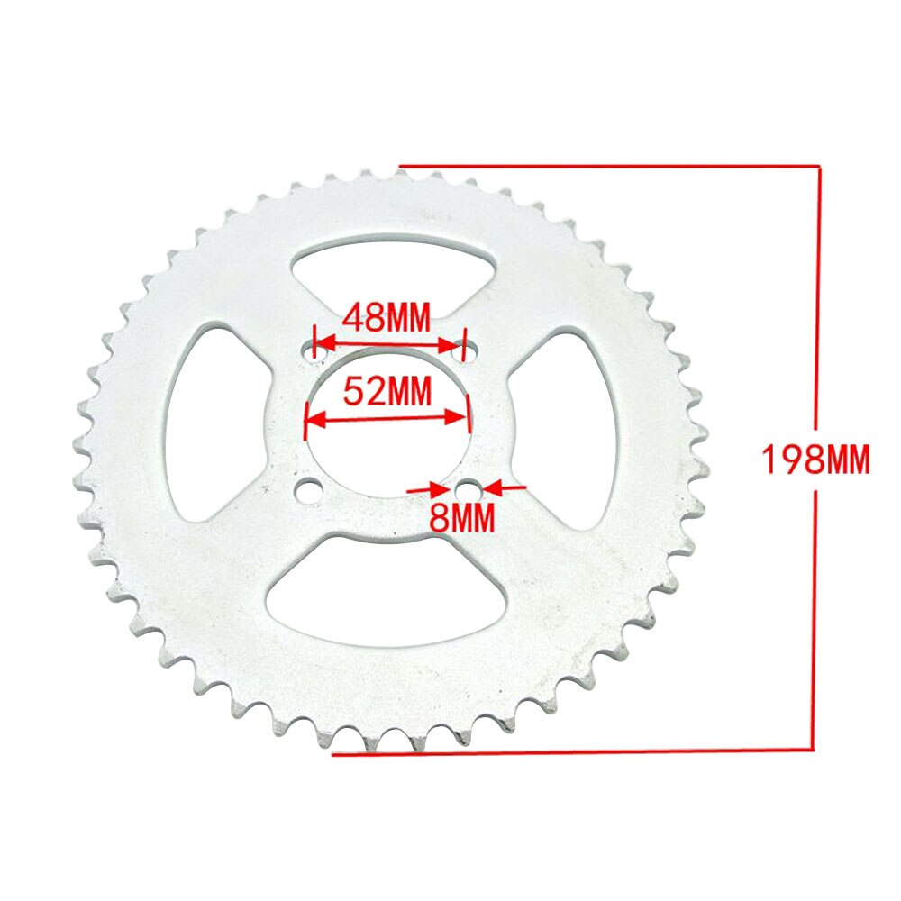 Piñón de cadena trasera de 48 T 52mm para ATV, Quad Pit Dirt Bike Buggy Go Kart, Motor de motocicleta, 420