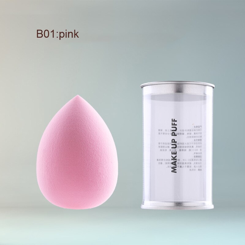 Puff con forma de calabaza, esponja de huevo en forma de gota, maquillaje, huevo, cojín, en caja: B01 PINK