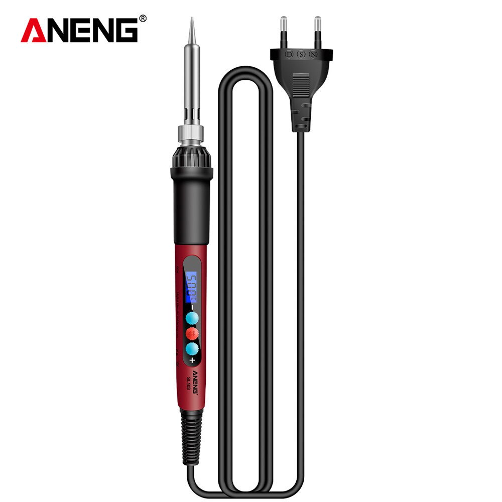 ANENG SL103 Digital Electric Soldering Iron 240V 60W Temperature Adjustable Welding Repair Tool With Soldering Tips: A / US
