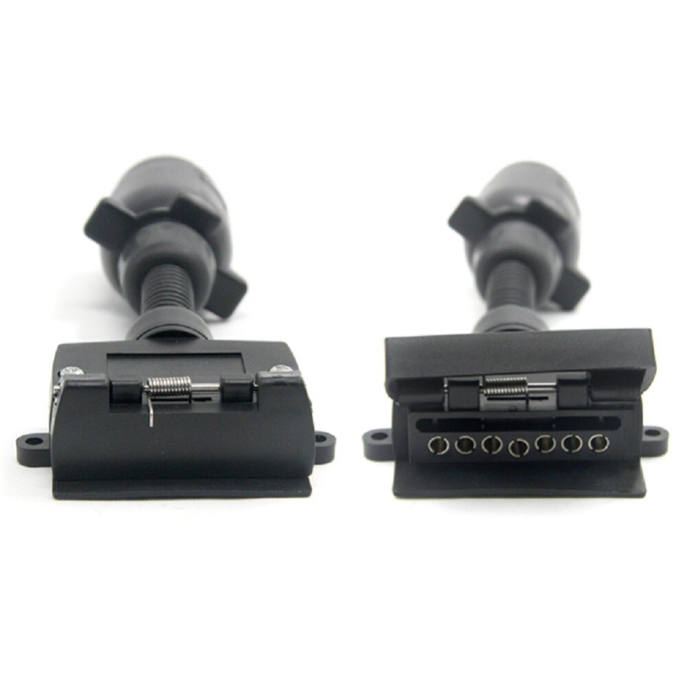 TIROL T21579b 7 Pin Plug Connector Trailer Boat Truck Car Adaptor 7 Pin Flat Socket to 7 Pin Large Round Plug