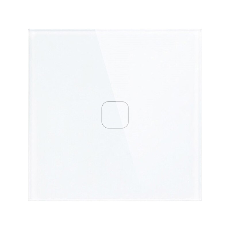 Atlectric Sensor Touch Switch Crystal Glass Panel Wall Light Switches EU Standard 1/2/3 gang 1Way Switch With LED Back Light: N1-EUTS2-1G1W-W