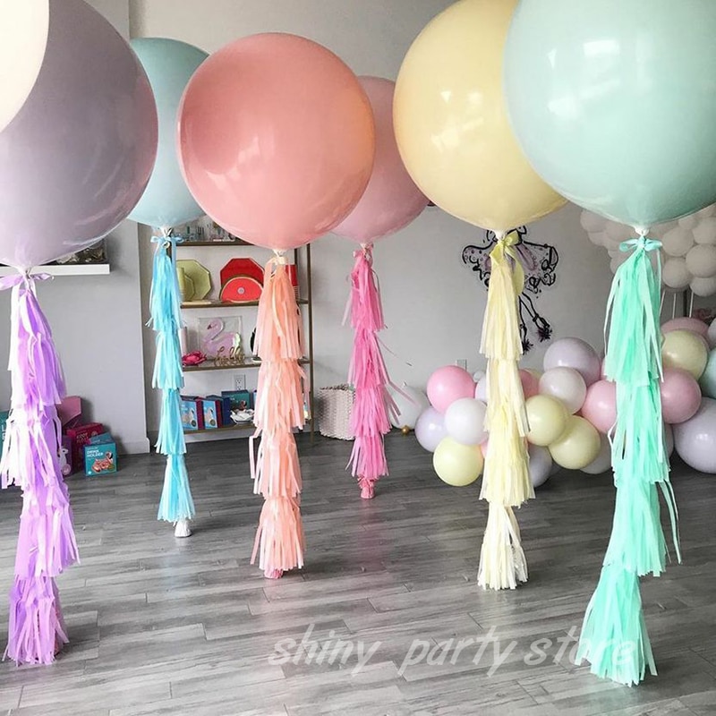 36 inch Macaron Helium Ballon Bruiloft Verloving Verjaardagsfeestje Decoratie Baby Douche Globos Matte Grote Ballonnen Kwasten Decor