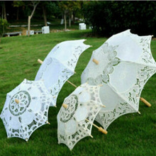 paraguas Vintage Victoriano de encaje Manual, sombrilla de boda, accesorios de ducha para novia