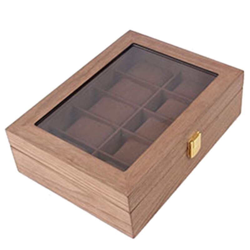 Retro Wooden Watch Display Case Durable Packaging Holder Jewelry Collection Storage Watch Organizer Box Casket: A3