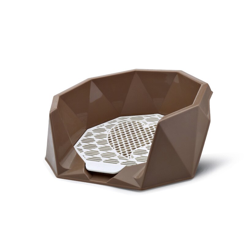 Arenero de plástico con geométrico para perros, Arenero de plástico colorido para entrenamiento de mascotas en interiores: Coffee color
