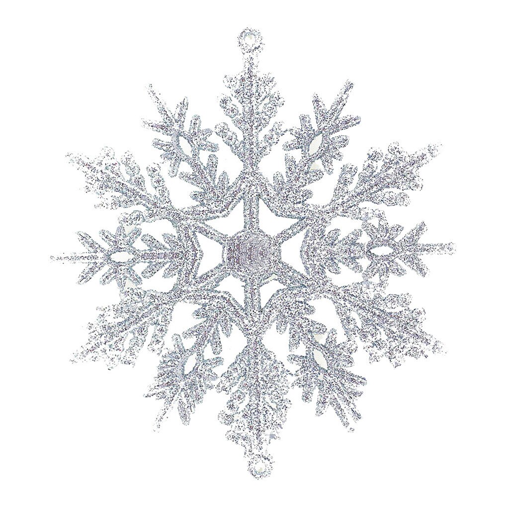 10Pcs Glitter Snowflake Christmas Ornaments Xmas Tree Hanging Decoration 10cm Christmas Decoration boże narodzenie: Silver