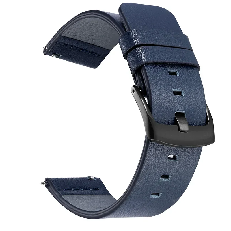 20mm 22mm Leather Band for Samsung Galaxy Watch 7 6 5 4 5Pro 6Classic 18mm 24mm Strap for Huawei Watch GT5 Pro 46mm: Coal Black / 24mm