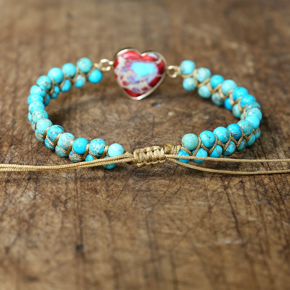À la main En Forme De Coeur Bracelets Porte-Bonheur Femmes Bohême Yoga Chaîne Bracelets Tressés Amant Bracelet Femme Bijoux Directe