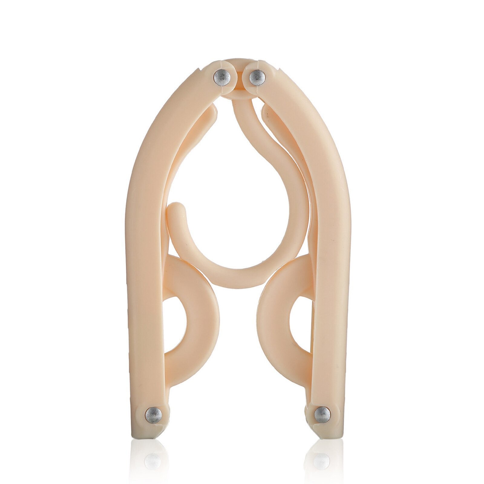 Multifunctional Portable Travel Folding Clothes Hanger Out Door Drying Rack Kids Home Storage Clothing Organizer: Beige