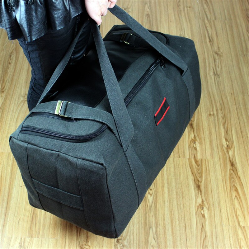 BOWTAC-bolsa de viaje de gran capacidad para hombre, bolso de gimnasio de lona, equipaje de gran tamaño, plegable, impermeable, deportivo: Black Small