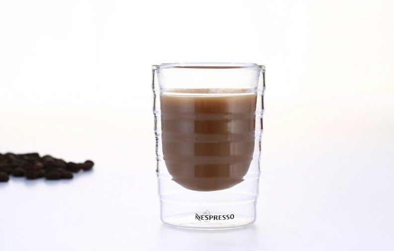 Kaffekopp 85/150ml nespresso dubbelväggig glas kaffemugg klar isolerade espressokoppar värmebeständig tekopp blyfritt glas