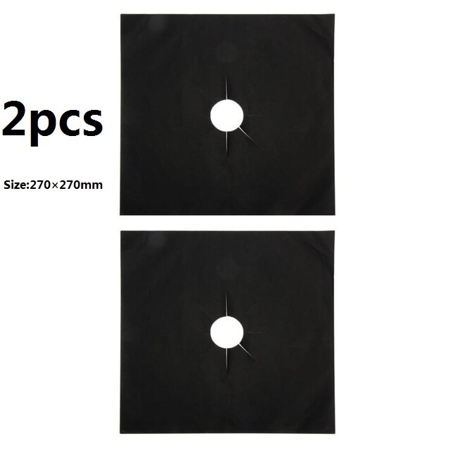 4pcs/set Gas Stove Protector Cooker cover liner Clean Mat Pad Gas Stove Stovetop Burner Protector Kitchen Accessories Mat Cover: 2pcs Black