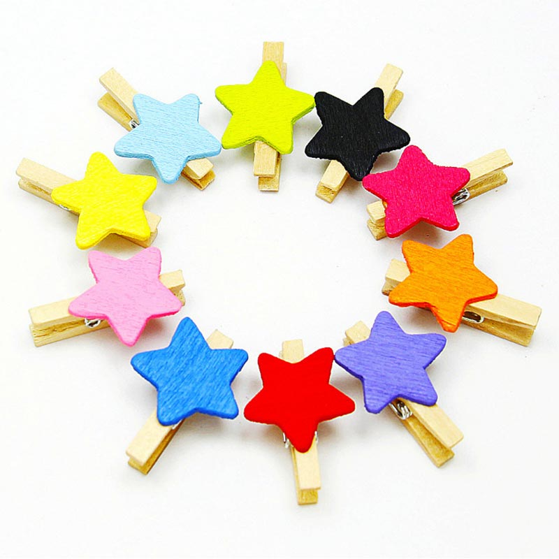 200 stks/partij Kleine Maat 3x0.4 cm Mini Lente kleurrijke Houten Clips voor Wasknijper Craft Decoratie Clip Foto clips Pinnen