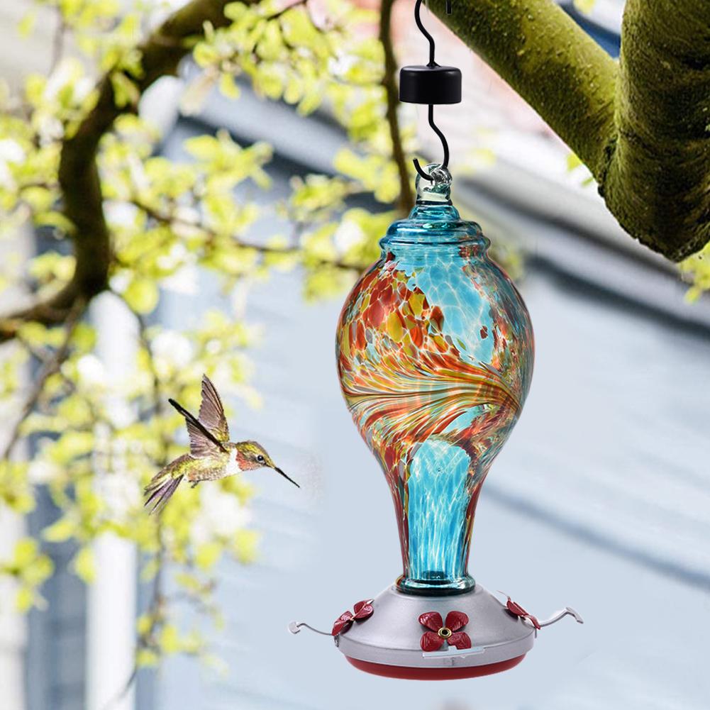 Bird Feeder Hummingbird Feeder Hummingbird Painted Hanging Garden Wild Bird Drinking Fountain Hummingbirds Water Feeding Device