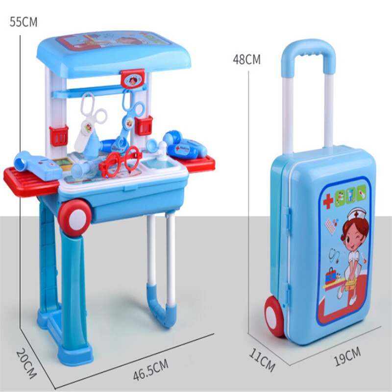 bambino del bambino Dei Bambini carrello Valigia fingere Cucina Giocattolo di Trucco Cassetta Degli Attrezzi Medico Scatola di Immagazzinaggio Gioco di Ruolo impostato di Valigie Giocattolo Regali Di Natale: Doctor Toy