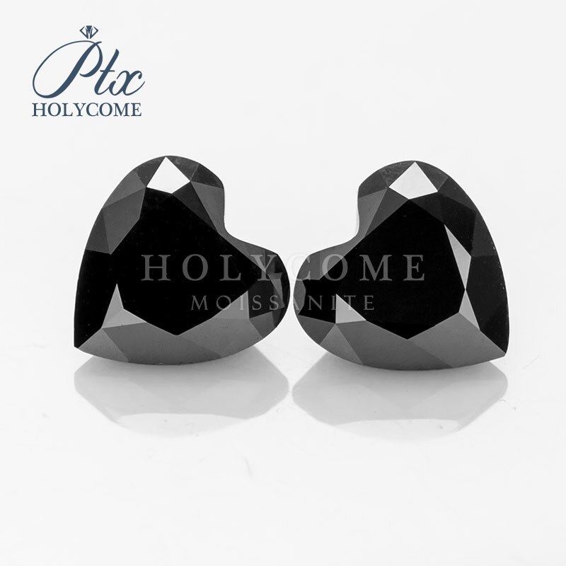 Probador de diamantes de moissanita, proveedor de piedras preciosas sueltas, certificado de venta contra choques, corazón negro, 4x4mm, producto en oferta