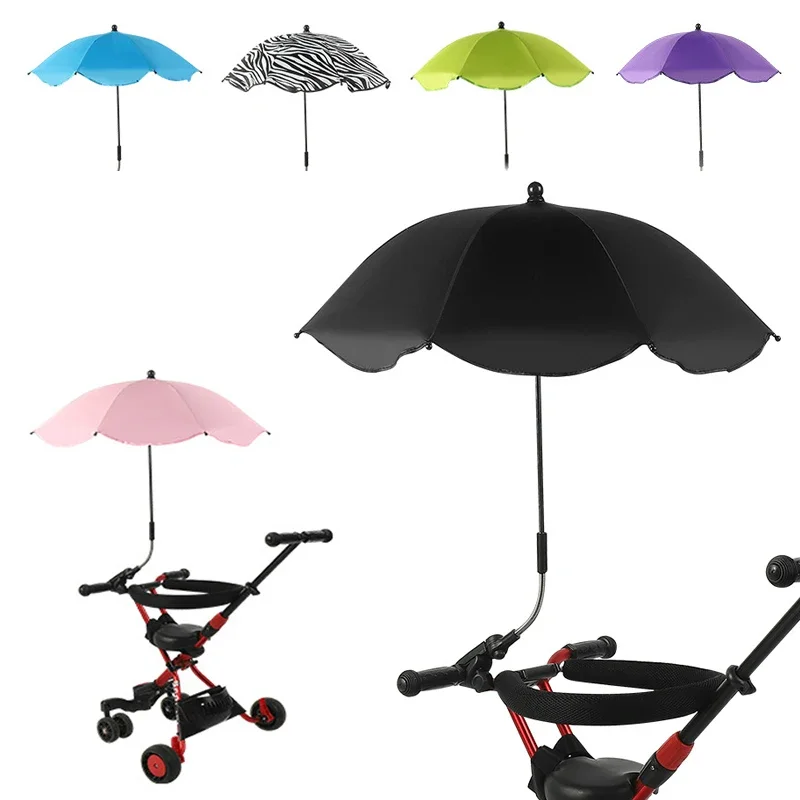 Carrinho de bebê dobrável guarda-chuva uv sol proteção contra chuva 360 graus ajustável universal carrinho pára-sol dossel capa bebê
