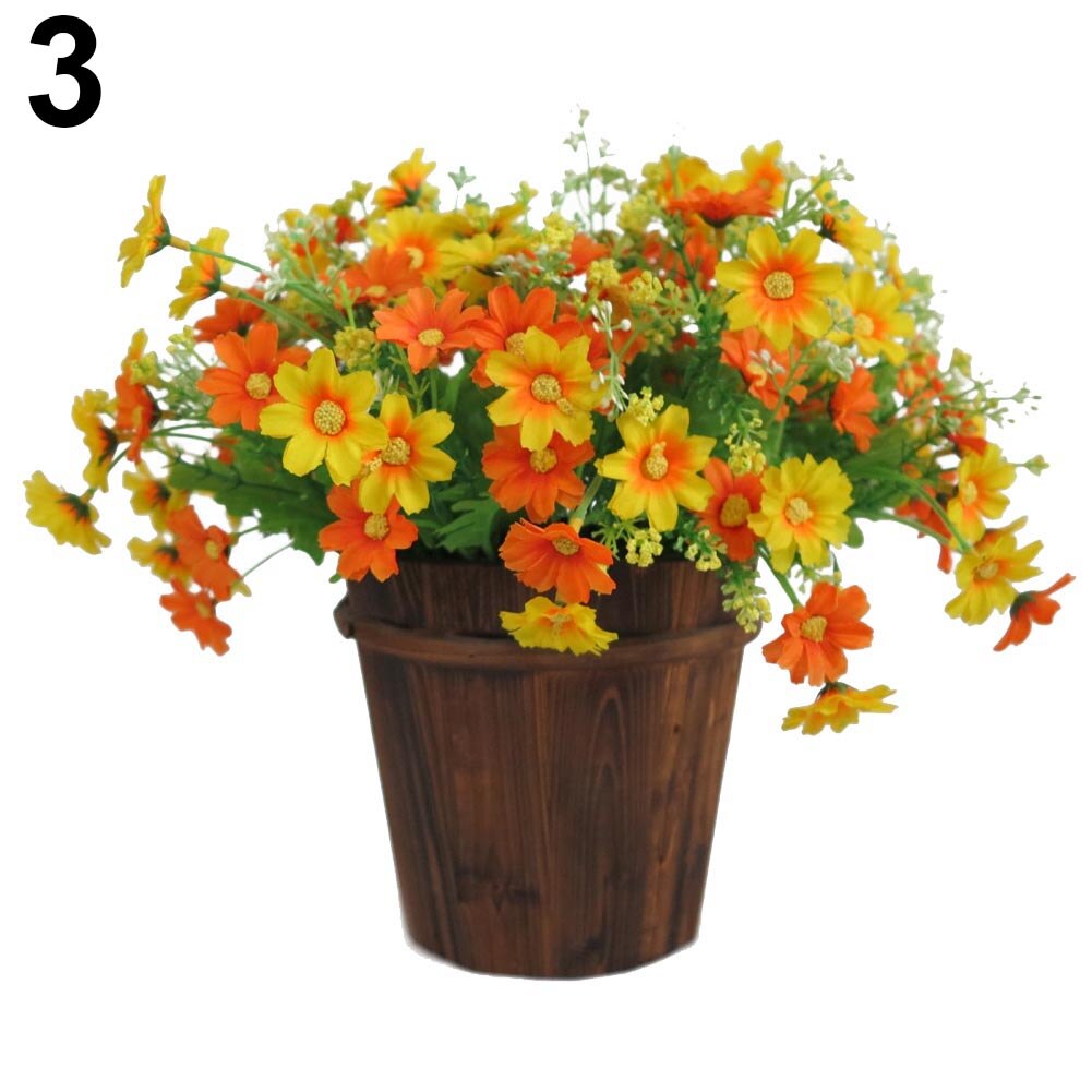 1 Bouquet 28 Heads Cute Silk Daisy Drtificial Decorative Flower Wedding Flower Bouquet Home Room Table Decoration: Sunset
