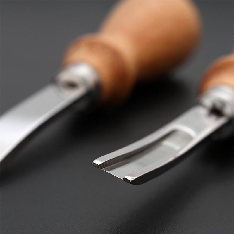 4 6 8mm Leather Edge Beveler Tool, Wide Mouth Leathercraft Skiving Beveler, DIY Shallow Skiving Trimming Press Thinning Shovel