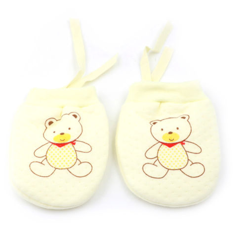 Automne hiver bébé gants 1 paires mignon dessin animé coton bébé infantile garçons filles Anti rayure -né mitaines tissu gants