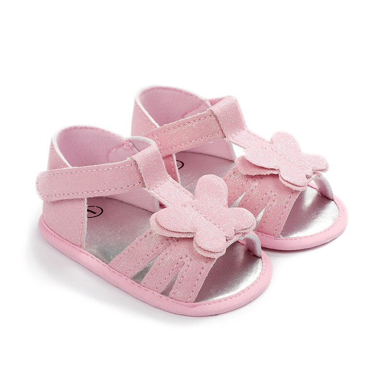 Sandales à nœud papillon pour bébés filles, jolies chaussures de princesse plates à semelle souple, antidérapantes, pour premiers pas, été,