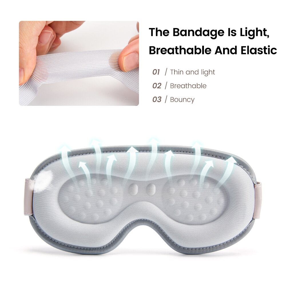 Sleep Heated 3D Sleeping Mask Vibration Kneading Sleeping Aid Eyepatch Compress Therapy Relieves Fatigue Shade Block Light