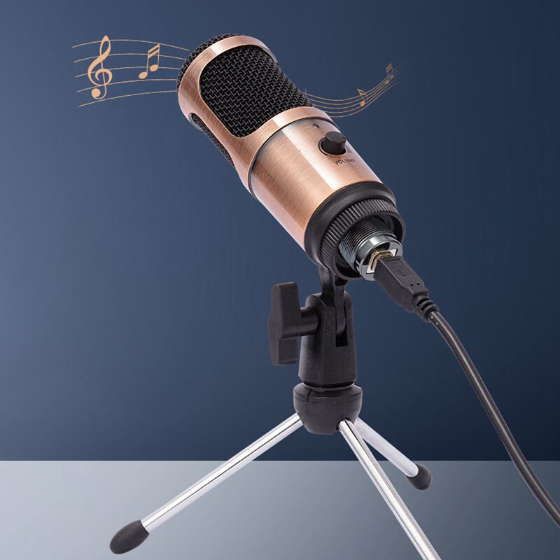 USB Condenser Microphone Computer Microphone with Volume Adjusting Microphone For PC Laptop MAC