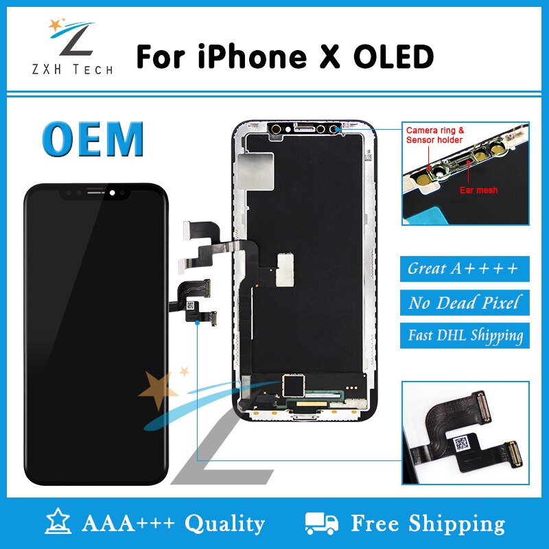 Display for iPhone X OLED Screen Replacement 5.8'' with 3D Touch Digitizer OEM TFT for iPhone X LCD