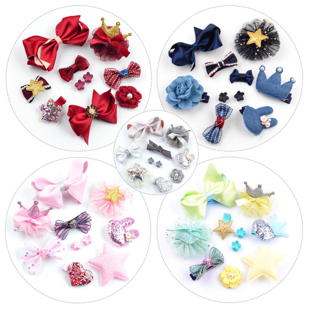 Set kind haar zubehör haarnadel stirnband box baby mädchen hairclip